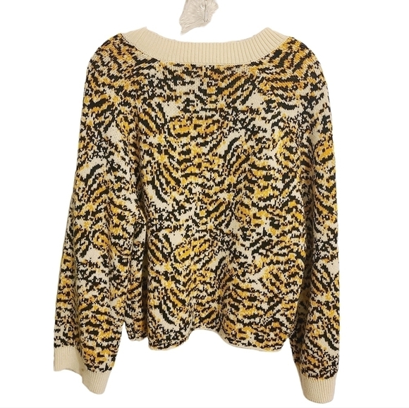 Rachel Comey | Women's Animal Print Wool Blend Crewneck Sweater (Size XL) - Picture 11 of 12